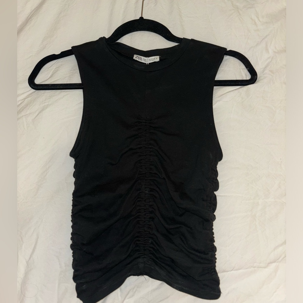 Zara medium cinch black tank top